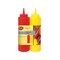 Tablecraft TableCraft Nostalgia Red/Yellow Polyethylene Ketchup and Mustard Dispensers 24 oz, PK2 112KM - alternate 1